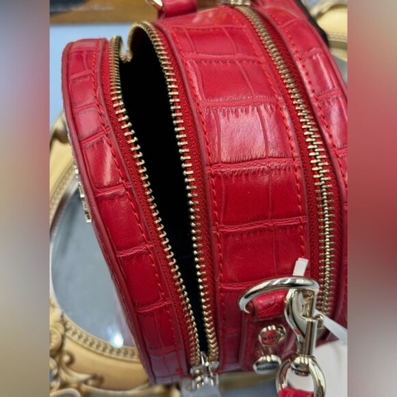 🆕 BLUGIRL 🧿 NWT Linea Rosso Red Croc Round Mini Purse, Logo Strap - Picture 11 of 15